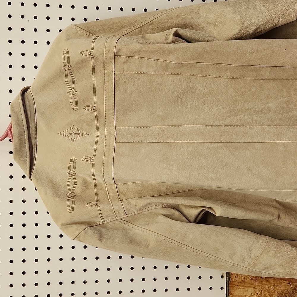 Ruff Hewn Beige Leather Jacket - Picture 6 of 6